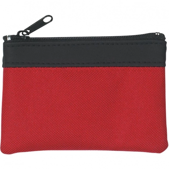 Red Zippered Custom Logo Coin Pouch