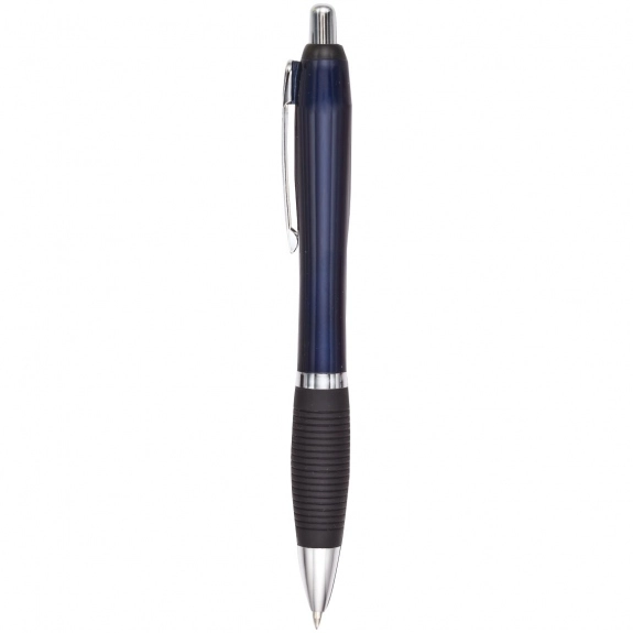 Blue Curvaceous Custom Pen w/ Rubber Grip