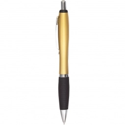 Gold Curvaceous Custom Pen w/ Rubber Grip