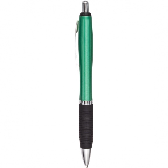 Green Curvaceous Custom Pen w/ Rubber Grip