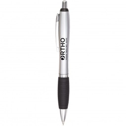 Silver Curvaceous Custom Pen w/ Rubber Grip