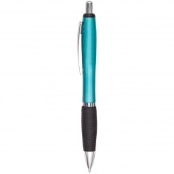 Teal Curvaceous Custom Pen w/ Rubber Grip