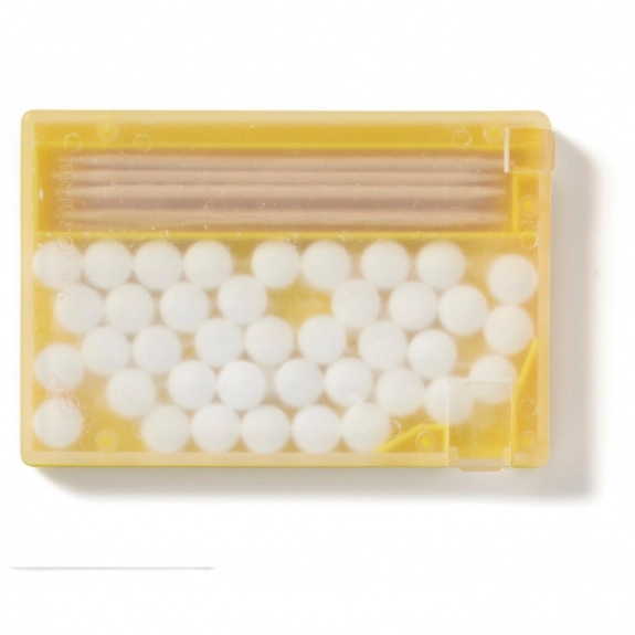 Yellow Custom Mints and Toothpick Dispenser - Business Card