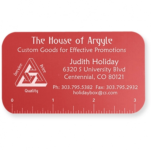 Red Anodized Aluminum Logo Business Cards