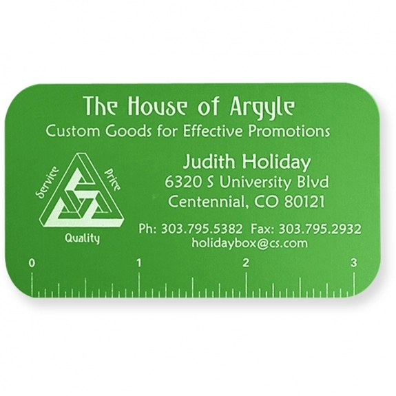 Green Anodized Aluminum Logo Business Cards