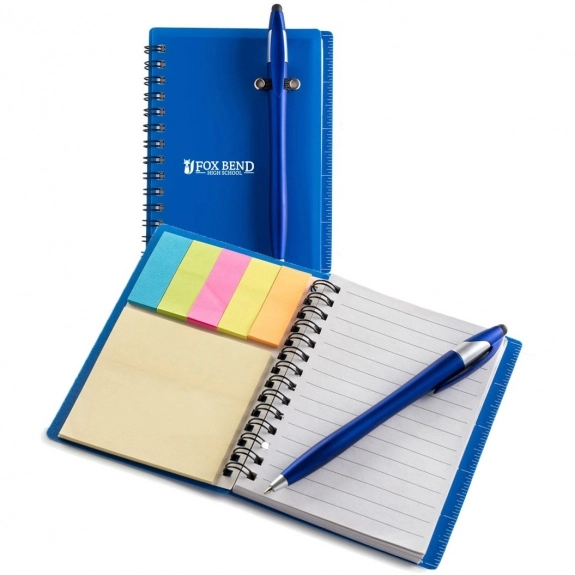 Blue - Translucent Custom Notebooks w/ Sticky Notes & Flags