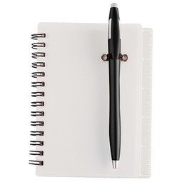 White - Translucent Custom Notebooks w/ Sticky Notes & Flags