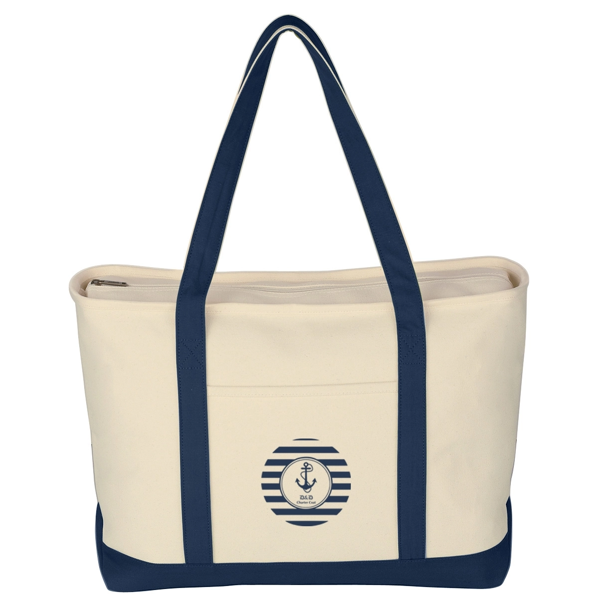 Large Heavy Cotton Canvas Custom Boat Tote Bag - 24 x 14 x 7| ePromos