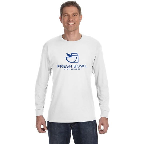 White - JERZEES Long Sleeve Promotional T-Shirt
