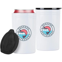 White Full Color Promotional Tumbler and Can Insulator - 12 oz.