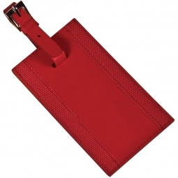 Red LEEMAN NYC Majestic Leather Promotional Luggage Tag