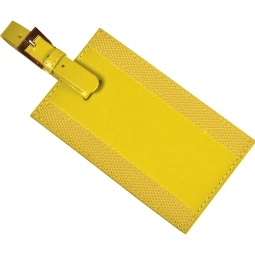 Yellow LEEMAN NYC Majestic Leather Promotional Luggage Tag