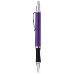 Purple - Custom Imprinted Pen w/ Hour Glass Rubber Grip