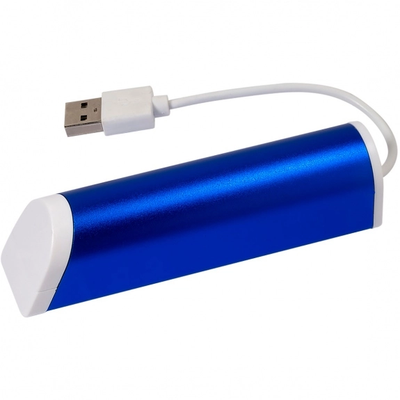 Blue - Aluminum 4-Port USB Hub Custom Phone Stand