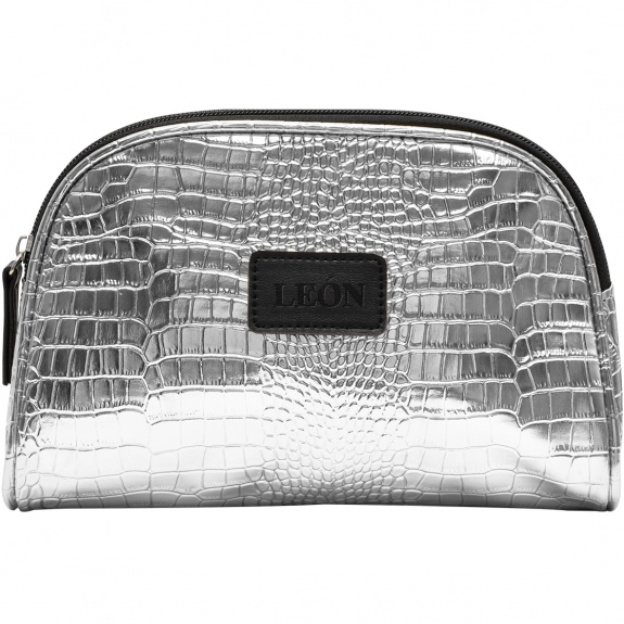 Silver - Stylish Metallic Custom Cosmetic Bag