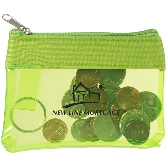 Translucent Lime - Translucent Zippered Custom Coin Pouch