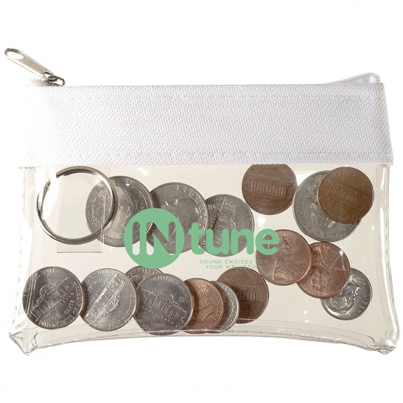 Clear - Translucent Zippered Custom Coin Pouch