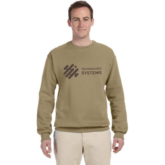Khaki - JERZEES Crewneck Custom Sweatshirt