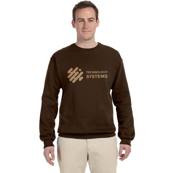 Chocolate - JERZEES Crewneck Custom Sweatshirt