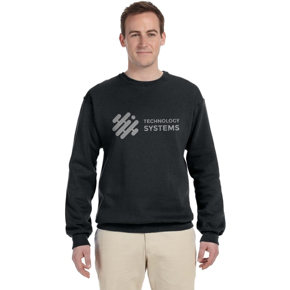 Black - JERZEES Crewneck Custom Sweatshirt