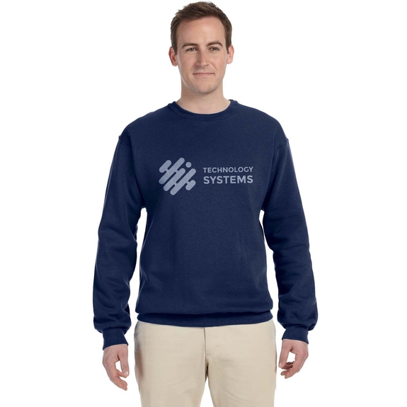 Navy - JERZEES Crewneck Custom Sweatshirt