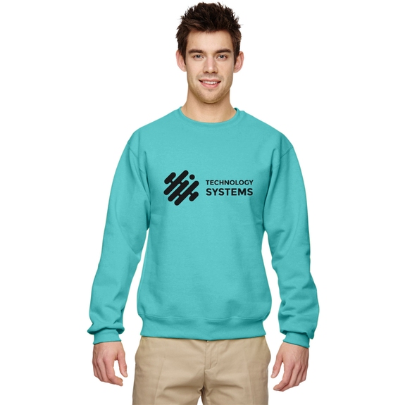 Scuba Blue - JERZEES Crewneck Custom Sweatshirt