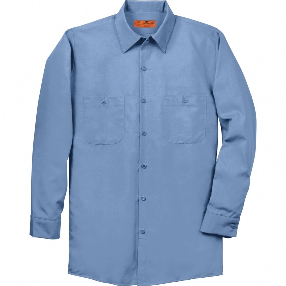 Petrol Blue Long Sleeve Custom Industrial Work Shirt