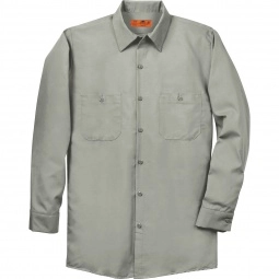 Light Grey Long Sleeve Custom Industrial Work Shirt