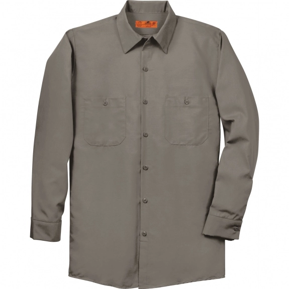 Grey Long Sleeve Custom Industrial Work Shirt