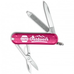 Translucent pink Classic Promotional Pocket Knife by Victorinox Swiss Army