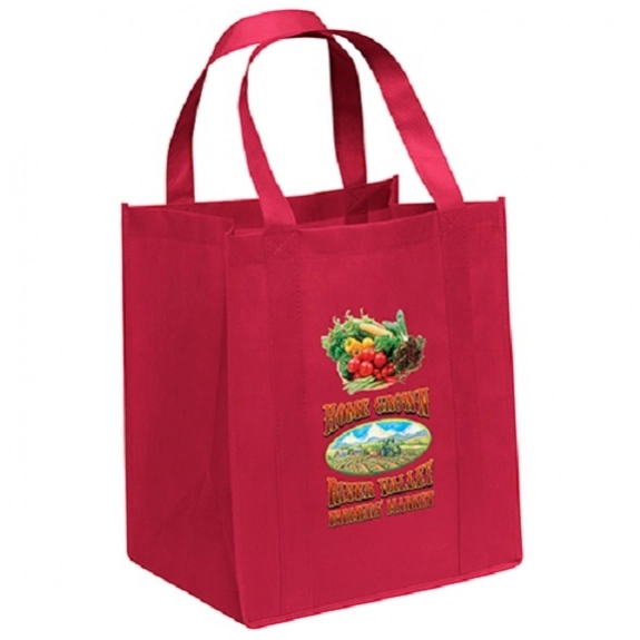 Red Full Color Big Thunder Promotional Grocery Tote