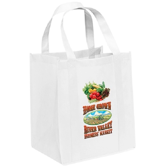 White Full Color Big Thunder Promotional Grocery Tote