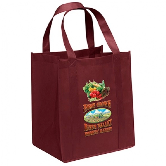 Burgundy Full Color Big Thunder Promotional Grocery Tote
