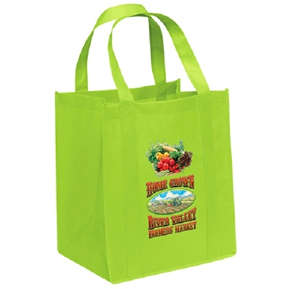 Lime Green Full Color Big Thunder Promotional Grocery Tote