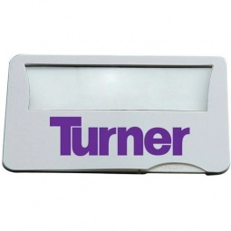 WHITE Credit Card Lighted Logo Magnifier