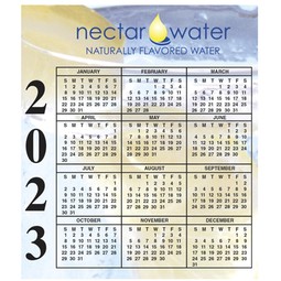 Small - Full Color BIC Promotional Magnetic Calendar - 20 mil