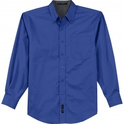 Royal Blue/Classic Navy Port Authority Long Sleeve Easy Care Custom Shirt -