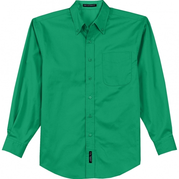 Court Green Port Authority Long Sleeve Easy Care Custom Shirt - Men's