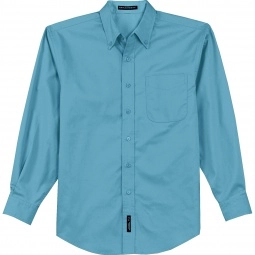 Maui Blue Port Authority Long Sleeve Easy Care Custom Shirt - Men's