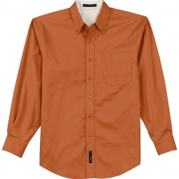 Texas Orange Port Authority Long Sleeve Easy Care Custom Shirt - Men's