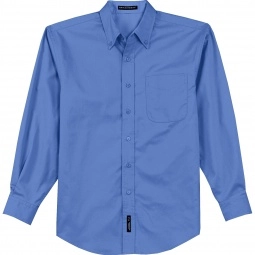 Ultramarine Blue Port Authority Long Sleeve Easy Care Custom Shirt - Men's