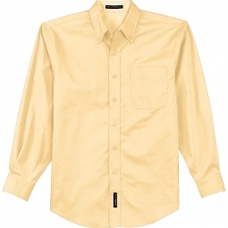 Yellow Port Authority Long Sleeve Easy Care Custom Shirt - Men's