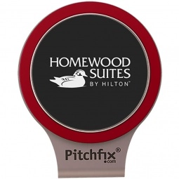 Red Pitchfix Custom Golf Ball Marker w/ Hat Clip