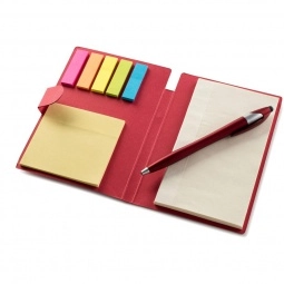 Kraft Paper Custom Journals w/ Self Adhesive Notes & Flags - Open
