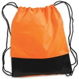 Orange - Full Color Custom Drawstring Bag - 15"w x 18"h