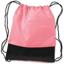 Pink - Full Color Custom Drawstring Bag - 15"w x 18"h