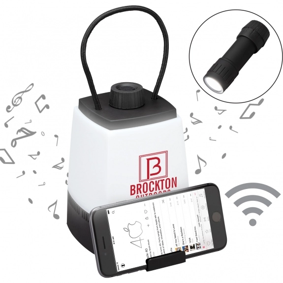 In Use Multi-Function Custom Lantern Flashlight w/ Wireless Speaker