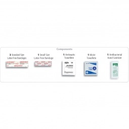 Contents 8-Piece Hand Sanitizer Promotional First Aid Kit