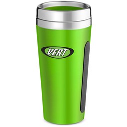 Lime Stainless Steel Custom Tumbler w/ Silicone Grip - 15 oz.