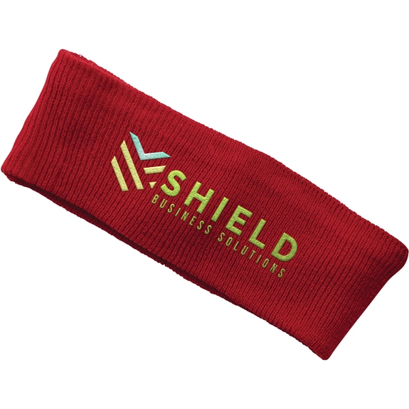 Team Red Succinct Rib Knit Custom Logo Headband